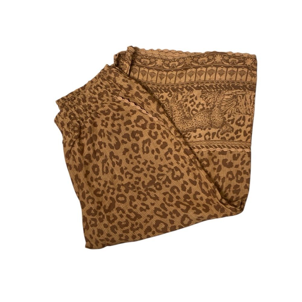 Surroundings Animal Print Cropped Wide-Leg Pants | Women’s 1X | Boho